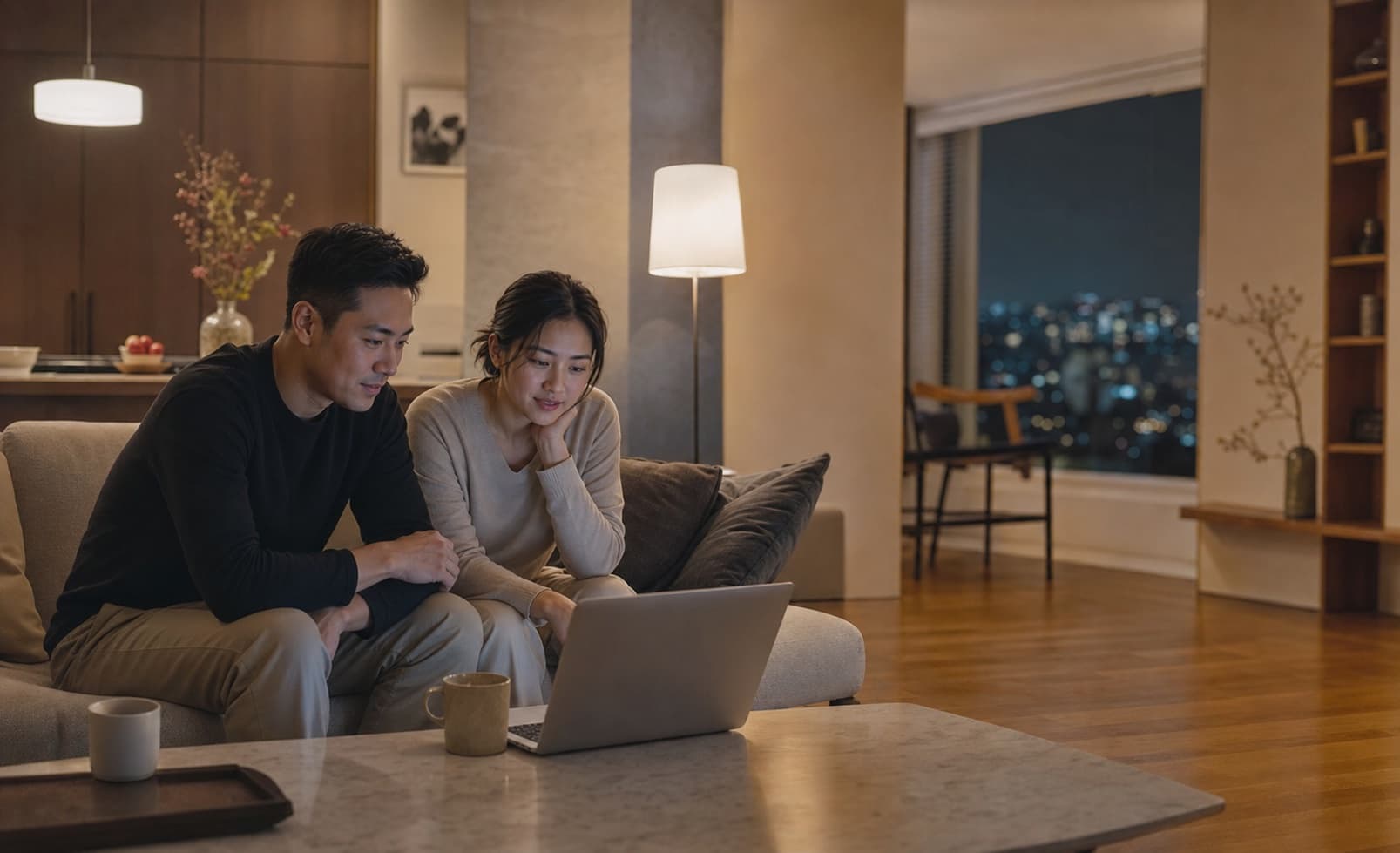 A connected household spending an evening together