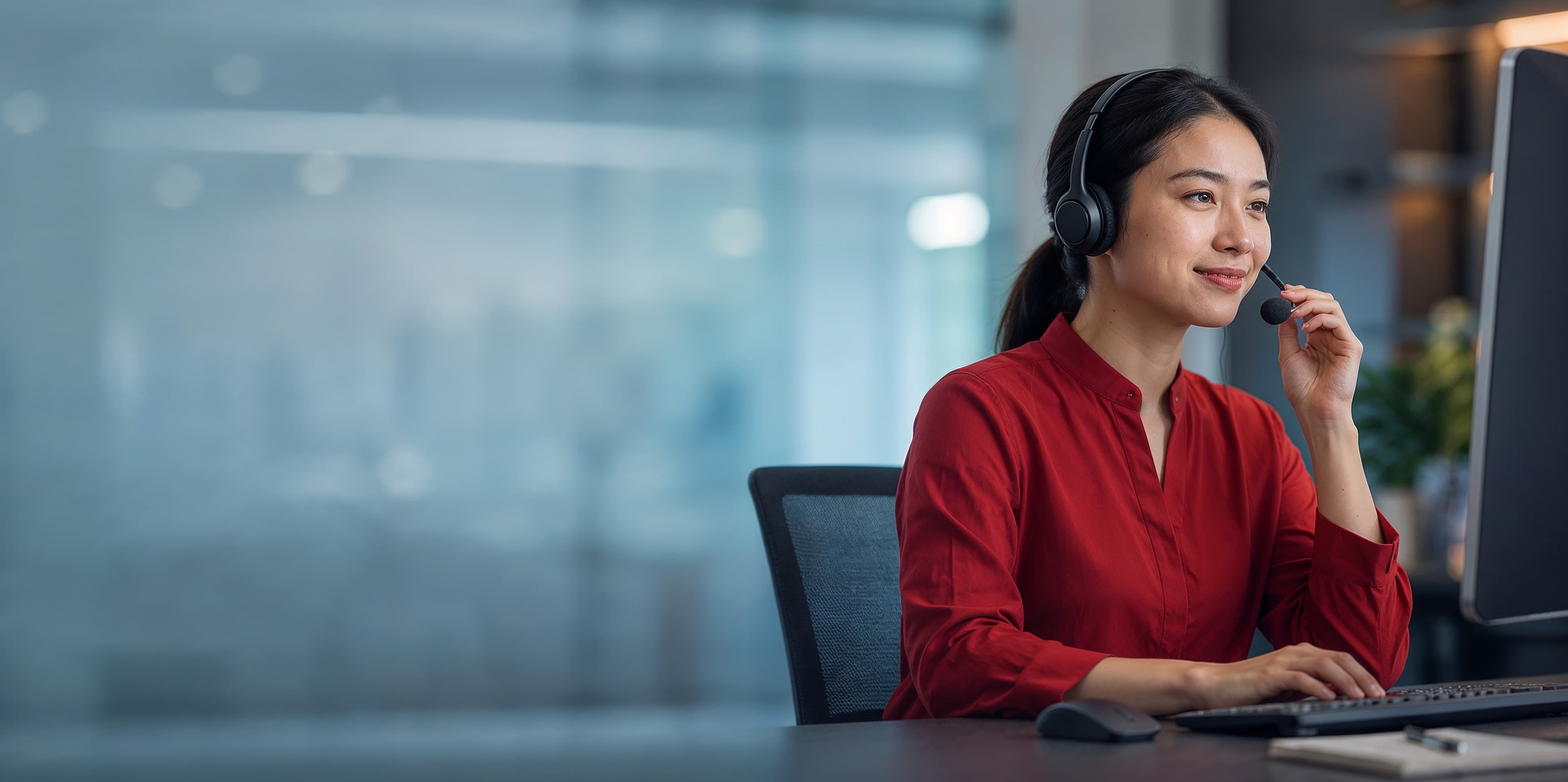 A KMP adviser listening to a customer